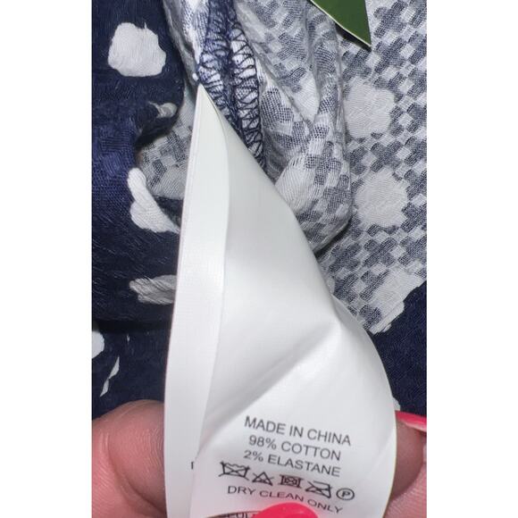 NWT KATE SPADE Cloud Dot Jacquard Pant Size 2 Navy And White Cropped Ankle Pant - Picture 12 of 12